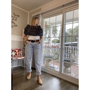 TOSCA BLU Cropped Real Down Puffer Jacket Italian luxury Fashion Brand XXL/48